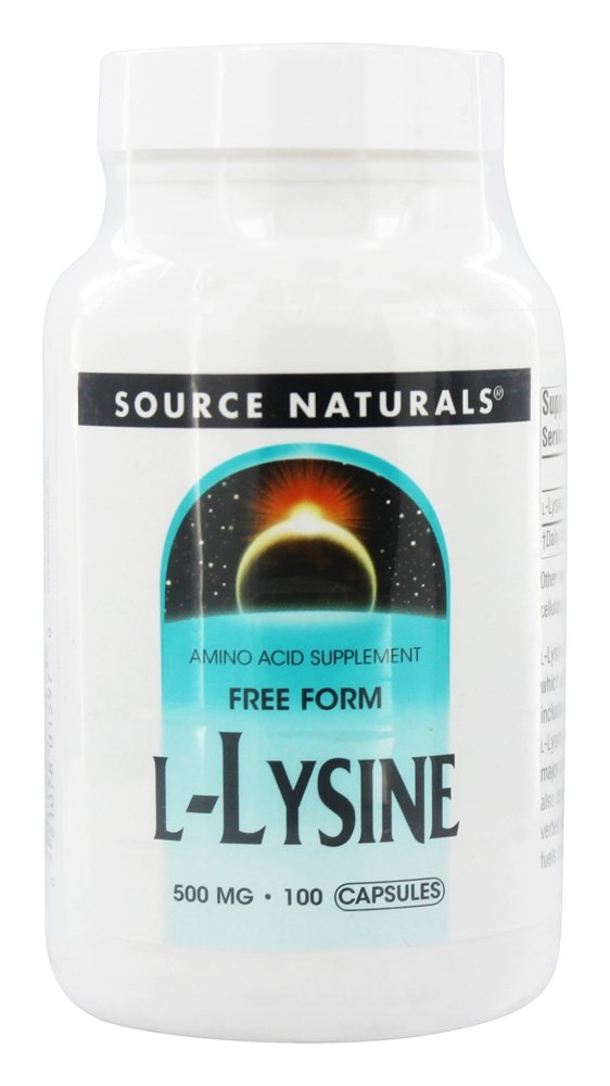 Source Naturals - L-Lysine Free Form 500 mg. - 100 Capsules