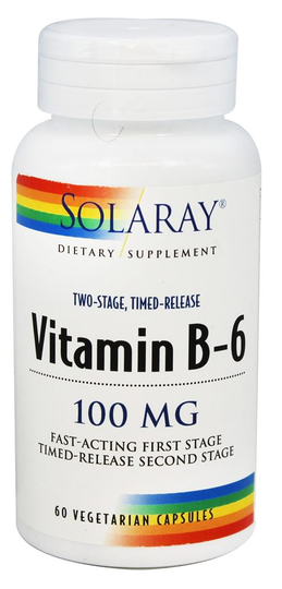 Solaray - Vitamin B6 - 60 Vegetarian Capsules