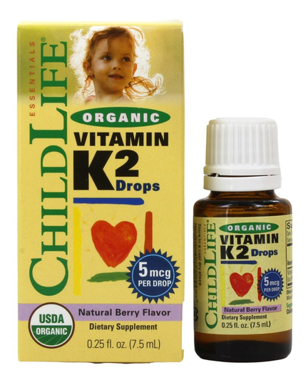 Child Life Essentials - Organic Vitamin K2 Drops Natural Berry Flavor - 0.25 fl. oz.