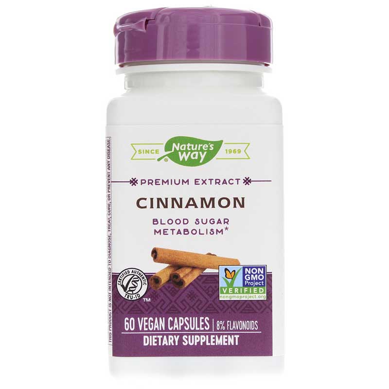 Natures Way Cinnamon Standardized, 60 Veg Capsules