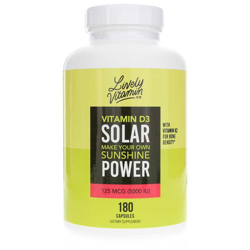 Lively Vitamin Co Solar Power Vitamin D3 5000 IU 180 Capsules