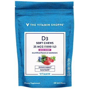 Vitamin D3 - Bone Health & Immune Support - 1,000 IU (60 Soft Chews) . Strength Variant: 1,000 IU - Mixed Berry