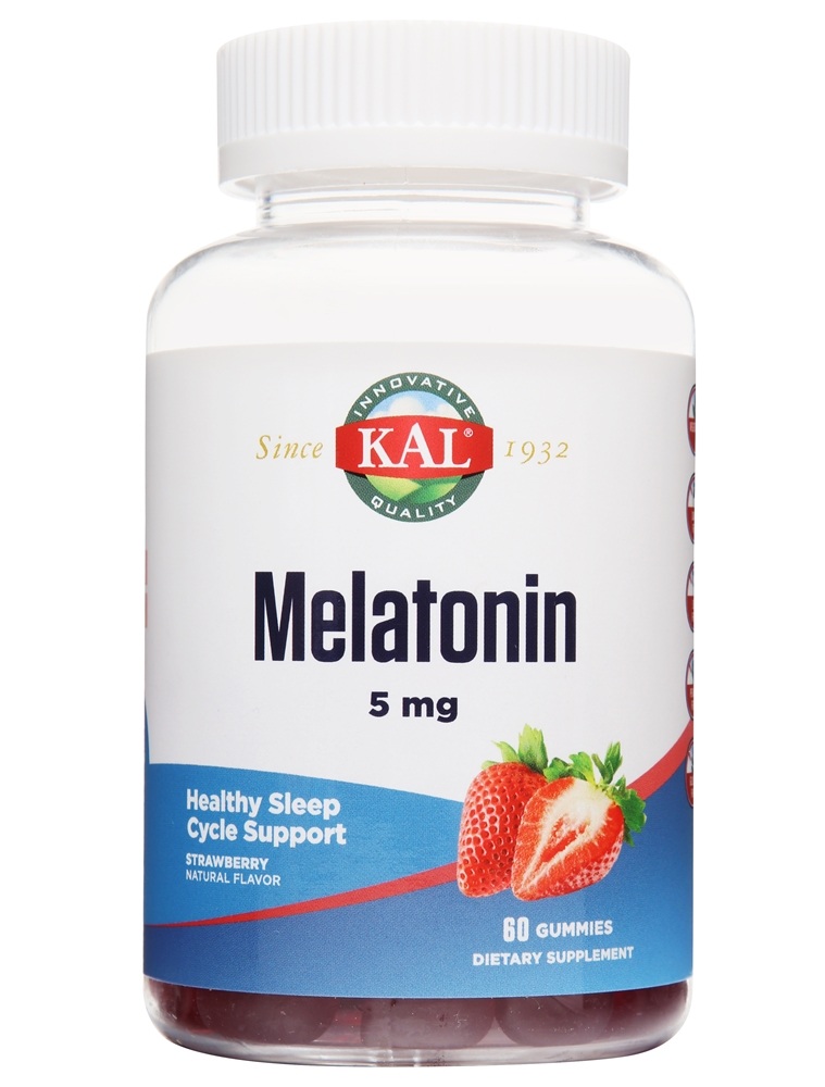 Kal - Melatonin Strawberry Natural Flavor 5 mg. - 60 Gummies