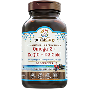 Omega-3 + CoQ10 + D3 Gold - Synergistic 3-In-1 Formulation (60 Softgels)