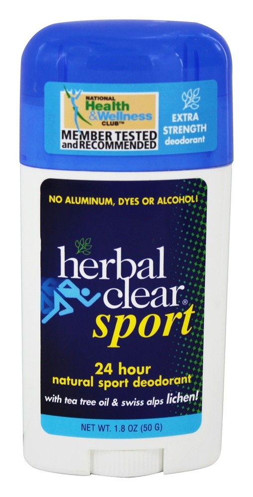 Herbal Clear - Herbal Clear Sport Deodorant Stick with Tea Tree Oil & Swiss Alps Lichen - 1.8 oz.