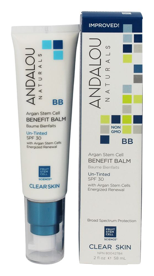 Andalou Naturals - Argan Stem Cell BB Benefit Balm Un-Tinted 30 SPF - 2 fl. oz.