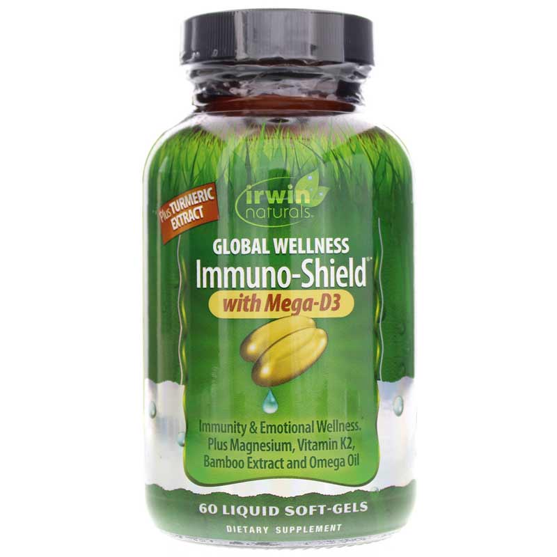 Irwin Naturals Global Wellness Immuno-Shield with Mega-D3 60 Liquid Softgels