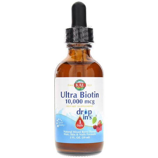 Kal Ultra Biotin 10,000 Mcg Dropins Mixed Berry 2 Oz