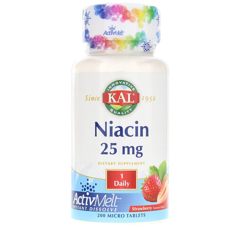 Kal Niacin 25 Mg Strawberry ActivMelt Strawberry 200 Tablets