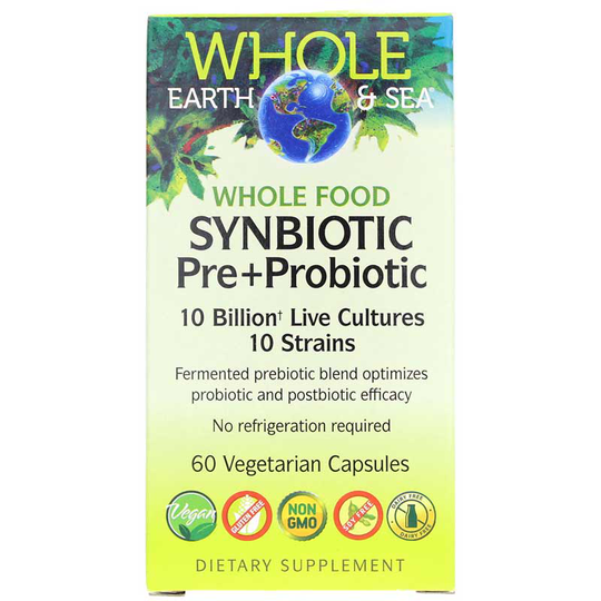 Natural Factors Whole Earth & Sea Synbiotic Pre+Probiotic 60 Veg Capsules