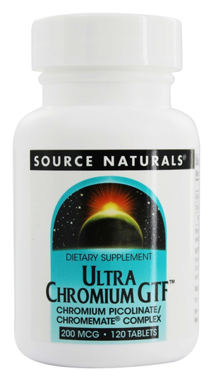 Source Naturals - Ultra Chromium GTF Chromium Picolinate Chromemate Complex 200 mcg. - 120 Tablets
