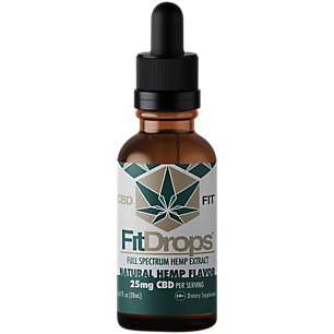 CBD FitDrops Full Spectrum Hemp Extract Oil - 25 MG - Natural (20 Servings)