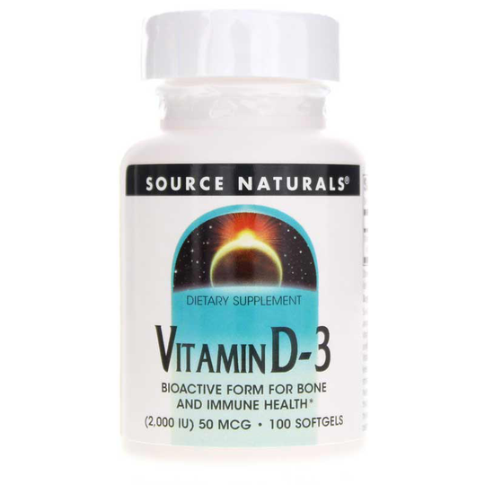 Source Naturals Vitamin D-3 2,000 IU 100 Softgels