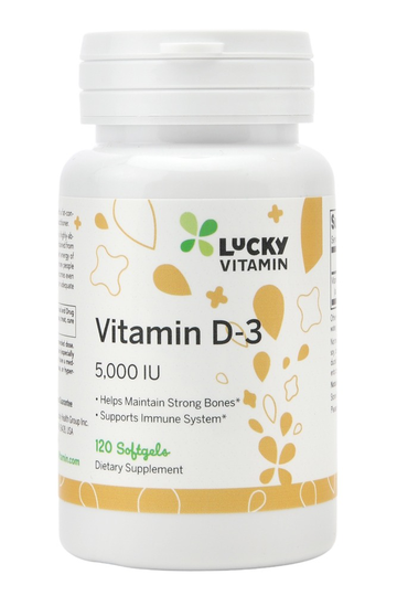 LuckyVitamin - Vitamin D3 5000 IU - 120 Softgels