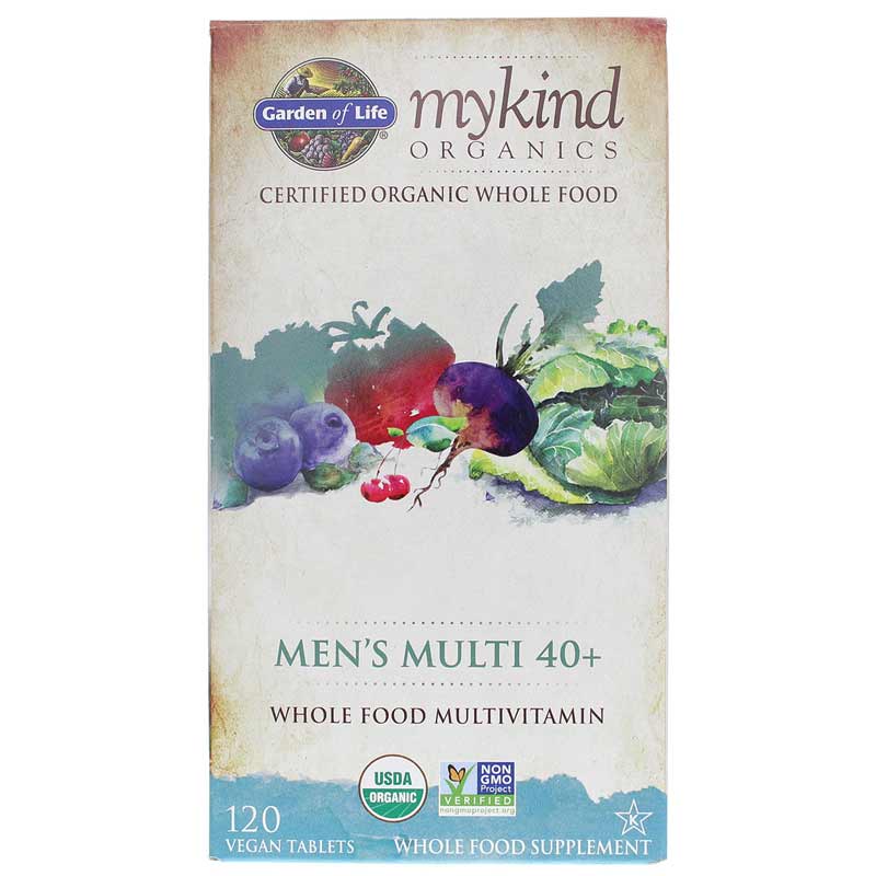 Garden of Life mykind Organics Men's Multi 40+ Whole Food Multivitamin 120 Veg Tablets