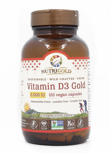 Nutrigold - Vitamin D3 Gold 2000 IU - 120 Vegan Capsules
