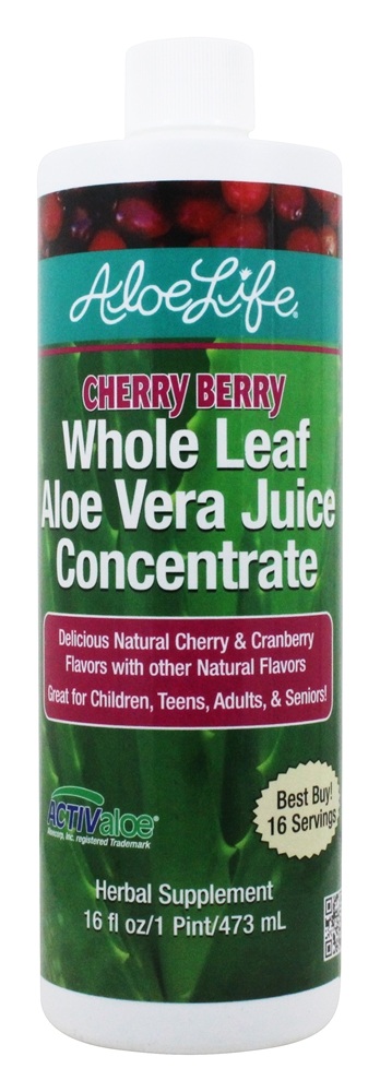 Aloe Life - Whole Leaf Aloe Vera Juice Concentrate Cherry Berry - 16 fl. oz.