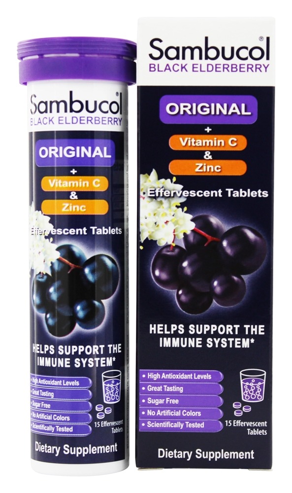 Sambucol - Black Elderberry Original Formula Vitamin C Zinc - 15 Effervescent Tablet(s)