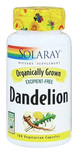 Solaray - Organically Grown Dandelion - 100 Vegetarian Capsules