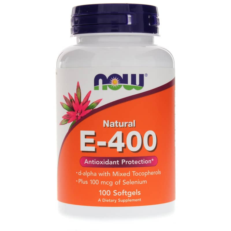 NOW Foods E-400 Natural with Selenium 100 Softgels