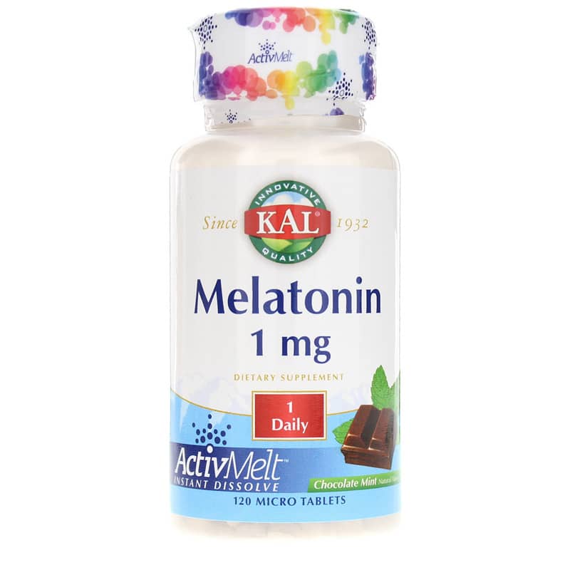 Kal Melatonin 1 Mg ActivMelt Chocolate Mint 120 Tablets