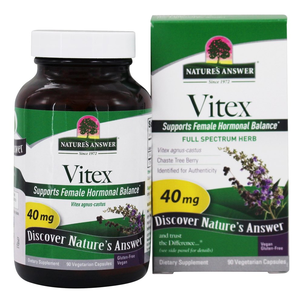 Nature's Answer - Vitex (Agnus-Castus) Chastetree Berry Single Herb 40 mg. - 90 Vegetarian Capsules