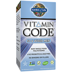 Vitamin Code Raw Whole Food Multivitamin for Men 50 & Wiser (240 Vegetarian Capsules)
