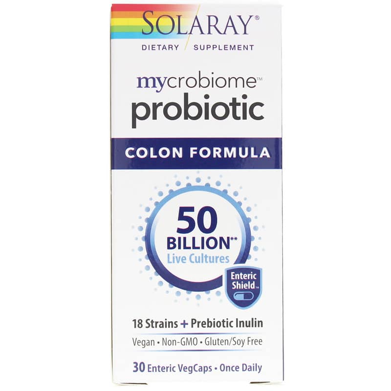 Solaray Mycrobiome Probiotic 50 Billion Cfu, Colon Formula 30 Enteric Coated Veg Capsules