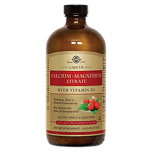 Liquid Calcium Magnesium Citrate with Vitamin D3 - Natural Strawberry Flavor (16 Fluid Ounces)
