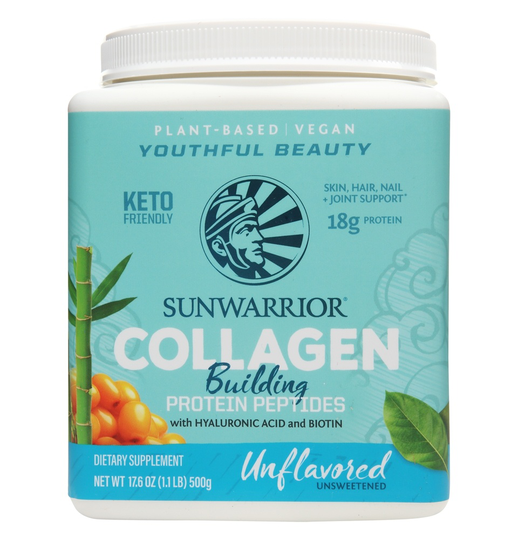Sunwarrior - Plant-Based Vegan Collagen Building Protein Peptides Powder Unflavored - 500 Grams