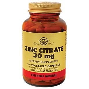 Zinc Citrate - 30 MG (100 Vegetarian Capsules)