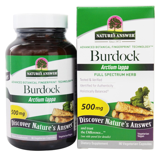 Nature's Answer - Burdock Root Single Herb Supplement - 90 Vegetarian Capsules