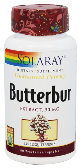 Solaray - Guaranteed Potency Butterbur Extract 50 mg. - 60 Vegetarian Capsules
