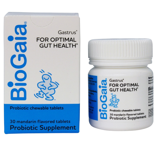 BioGaia - Gastrus Probiotic Supplement Mandarin Flavor 200 Million CFU - 30 Chewable Tablets