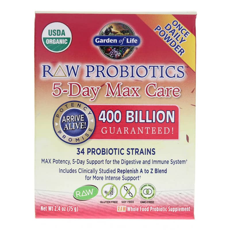 Garden of Life Raw Probiotics 5-Day Max Care 75 Grams
