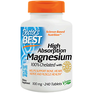 High Absorption Magnesium - 100% Chelated - Vegan - 100 MG (240 Tablets)