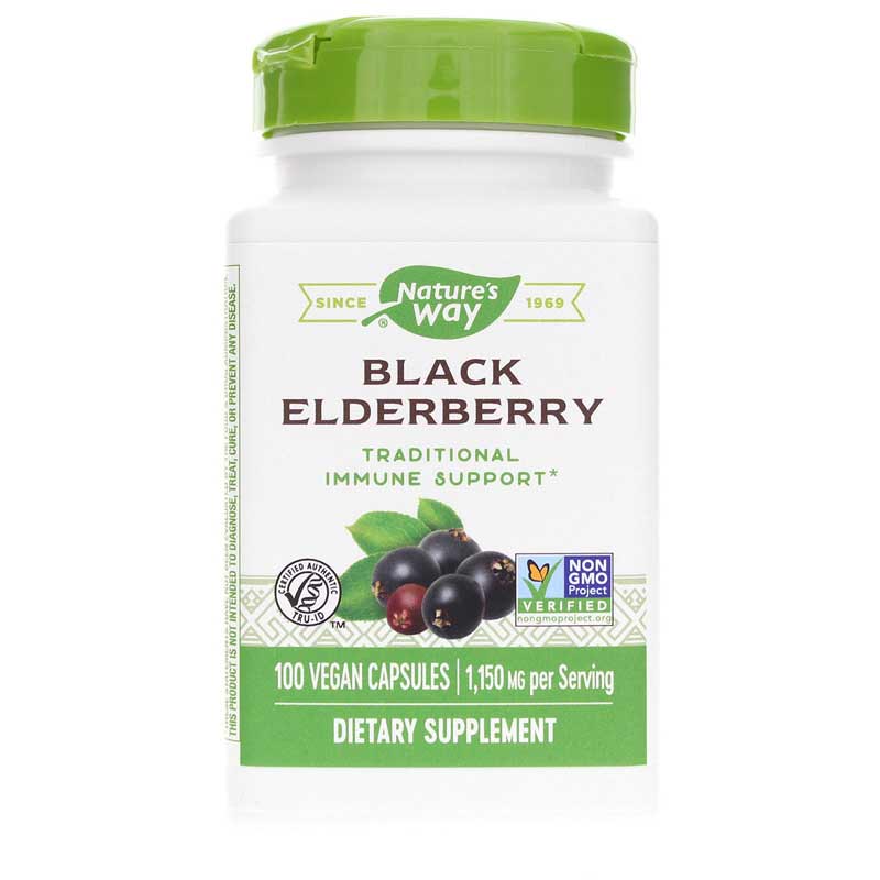Natures Way Black Elderberry 100 Veg Capsules