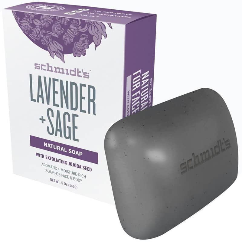 Schmidts Deodorant Natural Soap Bar for Face & Body Lavender + Sage 5 Oz