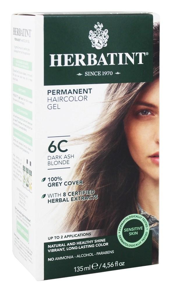 Herbatint - Herbal Haircolor Permanent Gel 6C Dark Ash Blonde - 4.56 fl. oz.