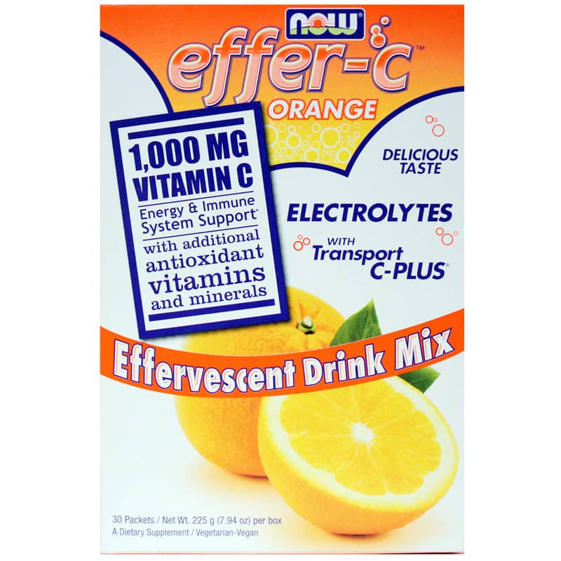 NOW Foods Effer-C Drink Mix Orange 30 Packets