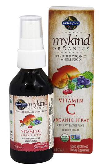 Garden of Life - mykind Organics Vitamin C Spray Cherry-Tangerine - 2 fl. oz.