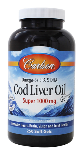 Carlson Labs - Norwegian Cod Liver Oil Super 1000 mg. - 250 Softgels