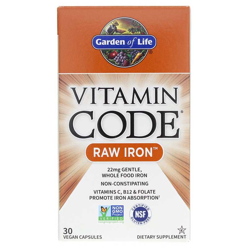 Garden of Life Vitamin Code Raw Iron 22 Mg 30 Veg Capsules