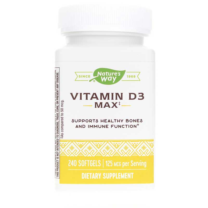 Natures Way Vitamin D3 Max 125 Mcg 240 Softgels