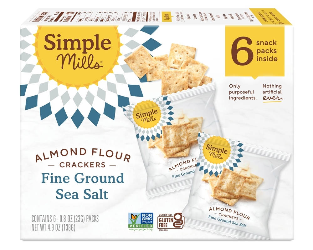 Simple Mills - Gluten-Free Almond Flour Crackers Fine Ground Sea Salt - 6 Pack(s)