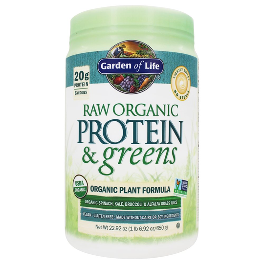 Garden of Life - Raw Organic Protein & Greens Powder Lightly Sweet - 22.92 oz.