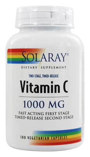 Solaray - Vitamin C Two-Stage Timed-Release 1000 mg. - 100 Vegetarian Capsules