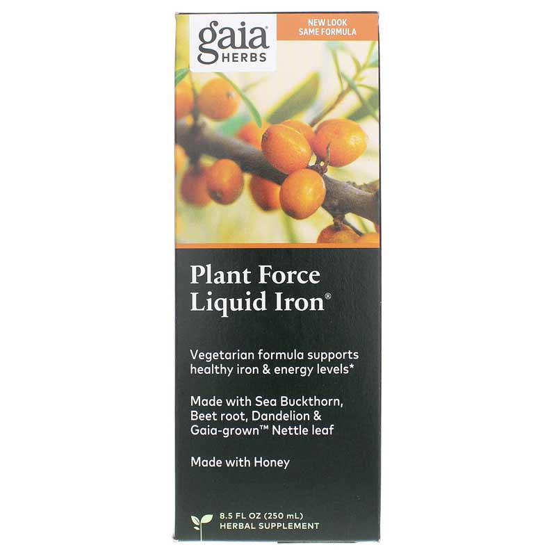 Gaia Herbs Plant Force Liquid Iron 8.5 Oz