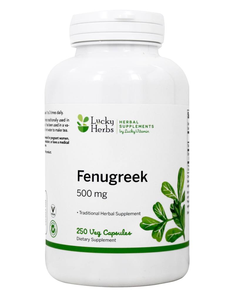 LuckyHerbs - Fenugreek Traditional Herb (Value Size) 500 mg. - 250 Veg Capsules