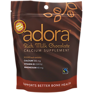 Adora Calcium Supplement - Made with Milk Chocolate - 500 MG (30 Pieces)